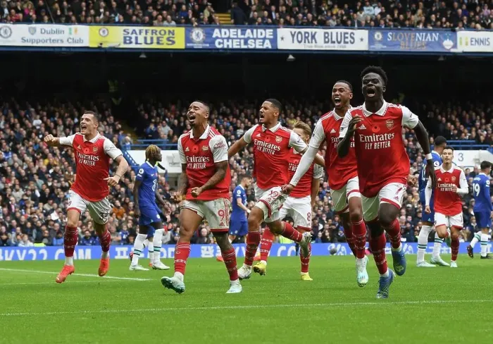 Framed Print : Gabriel's Last-Minute Stunner: Arsenal Snatch Dramatic Victory Over Chelsea (2022-23)