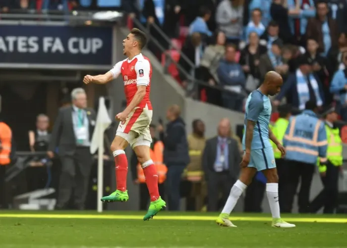 Framed Print : Gabriel's Triumph: Arsenal Secures FA Cup Semi-Final Victory Over Manchester City
