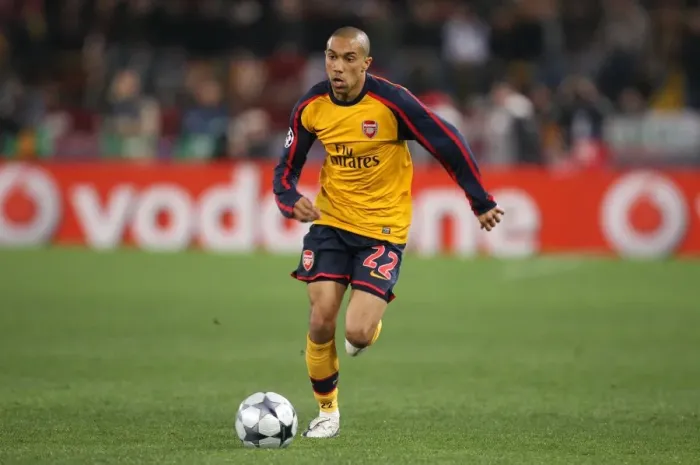 Framed Print : Gael Clichy in Action: Arsenal vs. AS Roma, UEFA Champions League (2009)