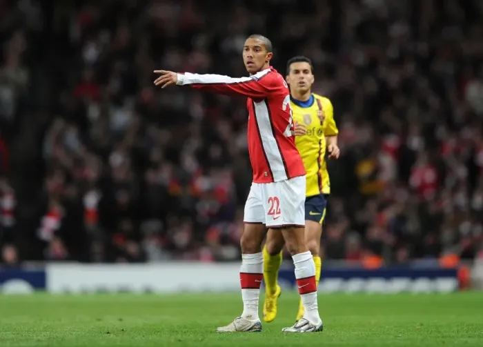 Framed Print : Gael Clichy (Arsenal). Arsenal 2: 2 Barcelona, UEFA Champions League, Quarter Final 1st Leg