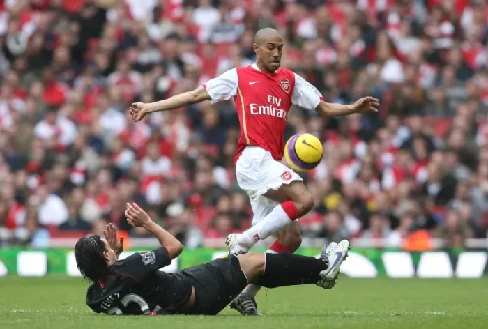 Framed Print : Gael Clichy (Arsenal) Carlos Tevez (Manchester United)