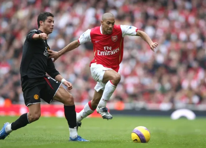 Framed Print : Gael Clichy (Arsenal) Christiano Ronaldo (Manchester United)