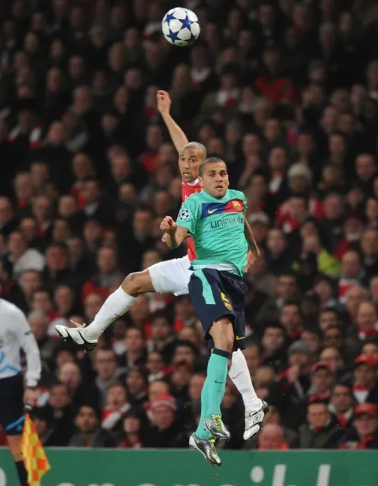 Framed Print : Gael Clichy (Arsenal) Daniel Alves (Barcelona). Arsenal 2: 1 Barcelona, UEFA Champions League Framed Print : Gael Clichy (Arsenal) Daniel Alves (Barcelona). Arsenal 2: 1 Barcelona, UEFA Champions League