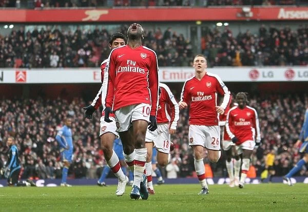 Gallas, Vela, Bendtner: Arsenal's Triumphant Goal Celebration vs. Portsmouth (1:0), Barclays Premier League, Emirates Stadium, London, 2008