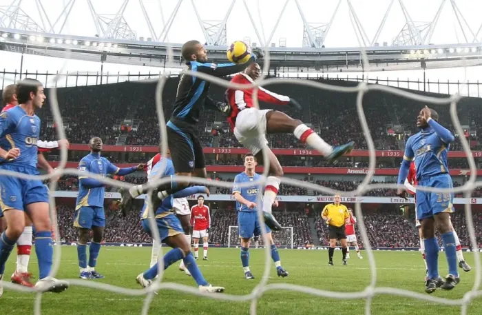 Framed Print : Gallas's Stunner: Arsenal Takes the Lead vs. Portsmouth (2008) Framed Print : Gallas's Stunner: Arsenal Takes the Lead vs. Portsmouth (2008)