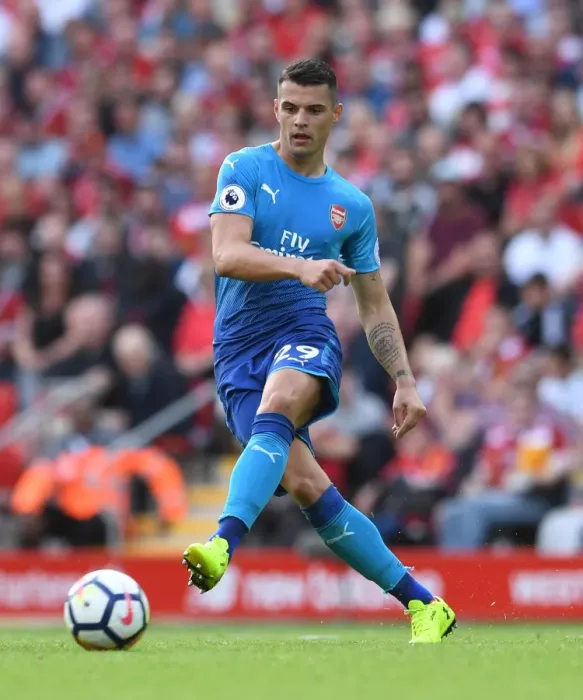 Framed Print : Garnit Xhaka (Arsenal). Liverpool 4: 0 Arsenal. Premier League. Anfield, Liverpool Framed Print : Garnit Xhaka (Arsenal). Liverpool 4: 0 Arsenal. Premier League. Anfield, Liverpool
