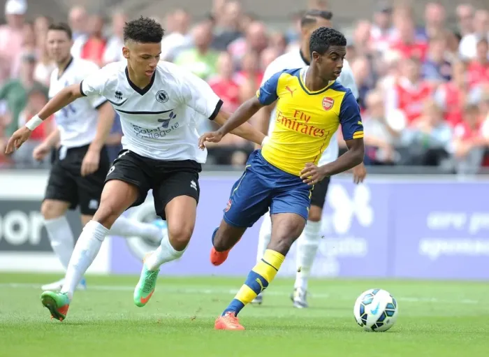 Framed Print : Gedion Zelalem vs. Lee Angol: Clash in Arsenal's Pre-Season Friendly against Boreham Wood Framed Print : Gedion Zelalem vs. Lee Angol: Clash in Arsenal's Pre-Season Friendly against Boreham Wood