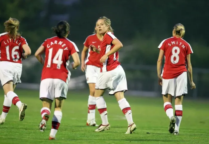 Framed Print : Gemma Davison celebrates scoring Arsenals 1st goal Framed Print : Gemma Davison celebrates scoring Arsenals 1st goal