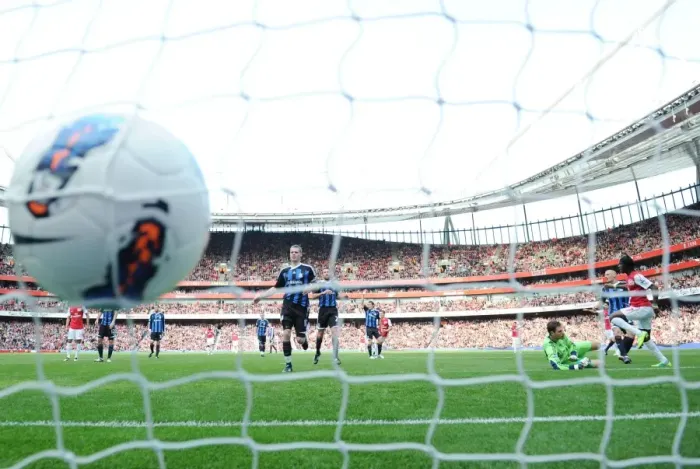 Framed Print : Gervinho's Debut Goal: Arsenal's Triumph over Stoke City - 3-1 in the Premier League