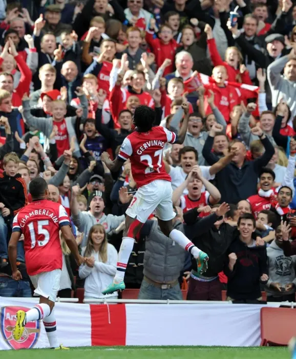 Framed Print : Gervinho's Goal: Arsenal vs. Chelsea, Premier League 2012-13