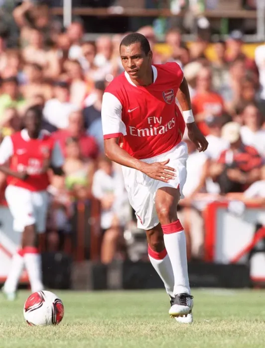 Framed Print : Gilberto in Action: Arsenal's Pre-Season Victory at Schwadorf, Austria, 2006 Framed Print : Gilberto in Action: Arsenal's Pre-Season Victory at Schwadorf, Austria, 2006