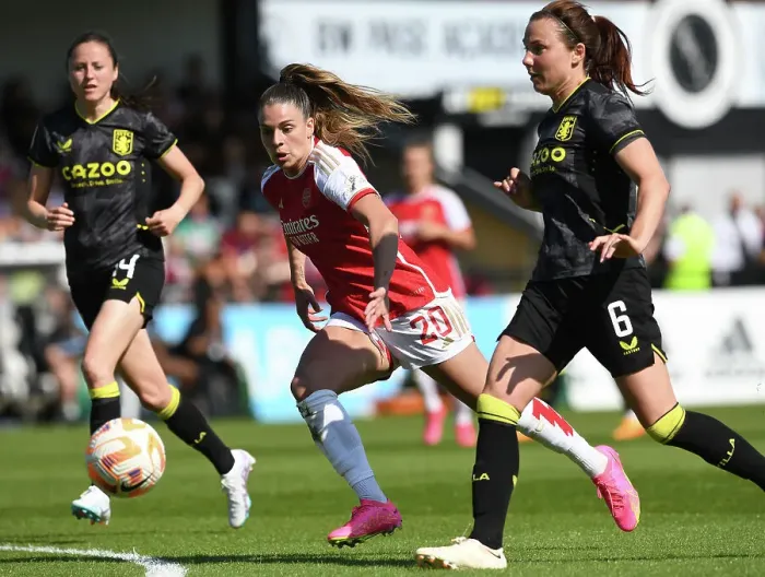 Framed Print : Gio Queiroz in Action: Arsenal Women Take on Aston Villa in the FA Women's Super League, 2022-23 Framed Print : Gio Queiroz in Action: Arsenal Women Take on Aston Villa in the FA Women's Super League, 2022-23
