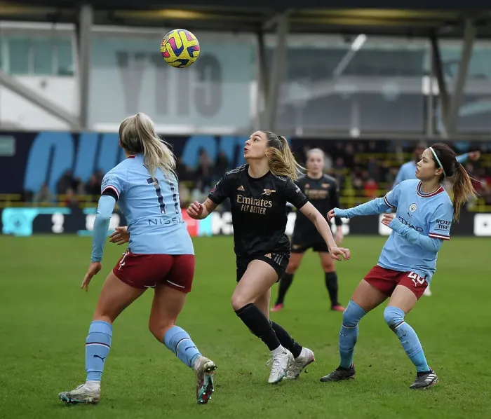 Framed Print : Gio Queiroz in Action: Manchester City vs. Arsenal, FA Women's Super League 2022-23 Framed Print : Gio Queiroz in Action: Manchester City vs. Arsenal, FA Women's Super League 2022-23