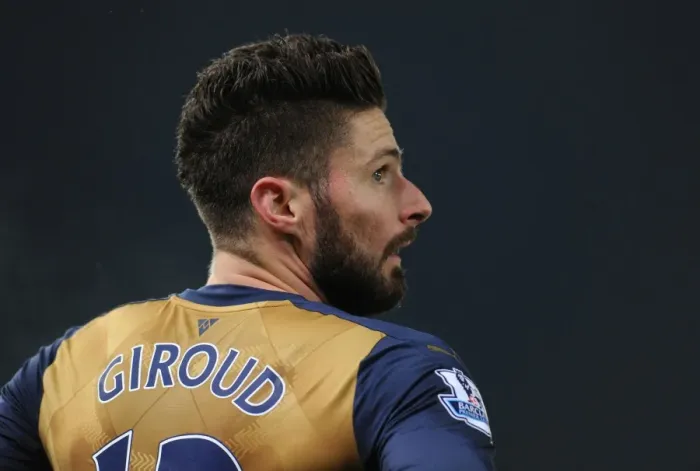 Framed Print : Giroud in Action: Arsenal vs. Stoke City, Premier League 2015-16