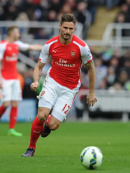 Framed Print : Giroud in Action: Newcastle United vs. Arsenal, Premier League 2014-2015