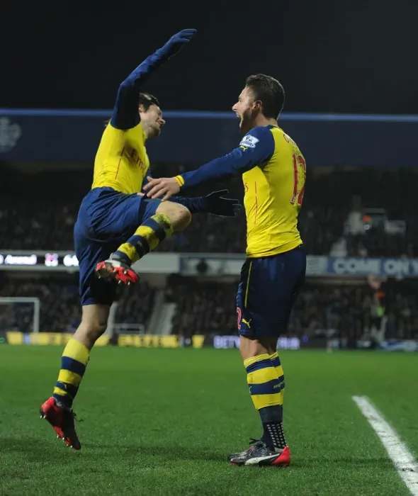 Framed Print : Giroud and Rosicky's Epic Goal Celebration: Arsenal's First at Queens Park Rangers (2014-15) Framed Print : Giroud and Rosicky's Epic Goal Celebration: Arsenal's First at Queens Park Rangers (2014-15)