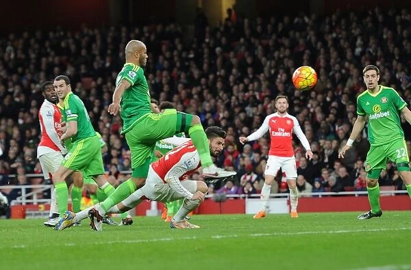 Giroud Scores Arsenal's Second Goal vs. Sunderland (2015-16 Premier League)