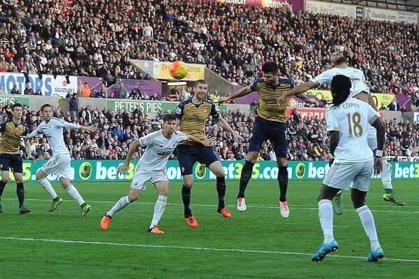 Giroud Scores the Opener: Swansea City vs. Arsenal, 2015-16 Premier League