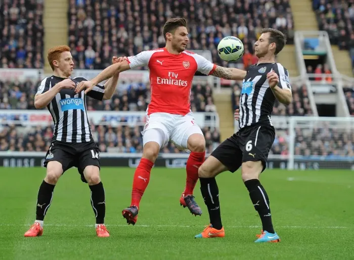 Framed Print : Giroud Stands Firm: Newcastle United vs. Arsenal, Premier League 2014-2015 Framed Print : Giroud Stands Firm: Newcastle United vs. Arsenal, Premier League 2014-2015