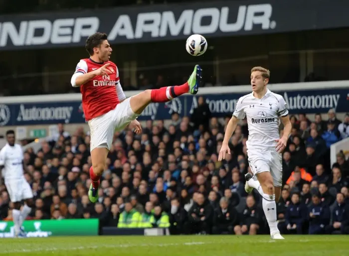 Framed Print : Giroud vs Dawson: A Battle for Supremacy in the Premier League - Arsenal vs Tottenham, 2012-13 Framed Print : Giroud vs Dawson: A Battle for Supremacy in the Premier League - Arsenal vs Tottenham, 2012-13