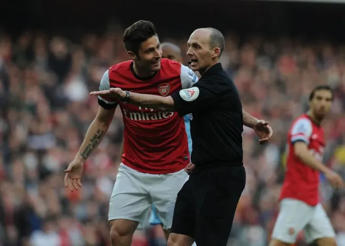Framed Print : Giroud vs. Dean: Controversial Referee Decision at Arsenal vs. Manchester City, 2013 / 14 Premier League Framed Print : Giroud vs. Dean: Controversial Referee Decision at Arsenal vs. Manchester City, 2013 / 14 Premier League