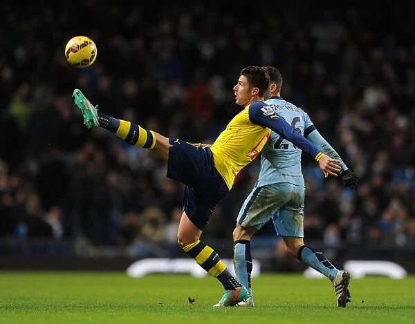 Giroud vs. Demichelis: Intense Battle at the Etihad - Manchester City vs. Arsenal, Premier League 2014-15