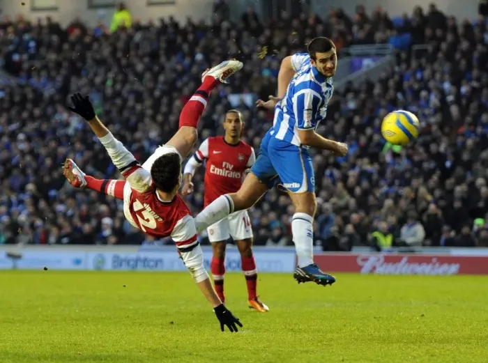 Framed Print : Giroud vs Dicker: Intense Battle in FA Cup Fourth Round Clash Between Brighton & Arsenal Framed Print : Giroud vs Dicker: Intense Battle in FA Cup Fourth Round Clash Between Brighton & Arsenal