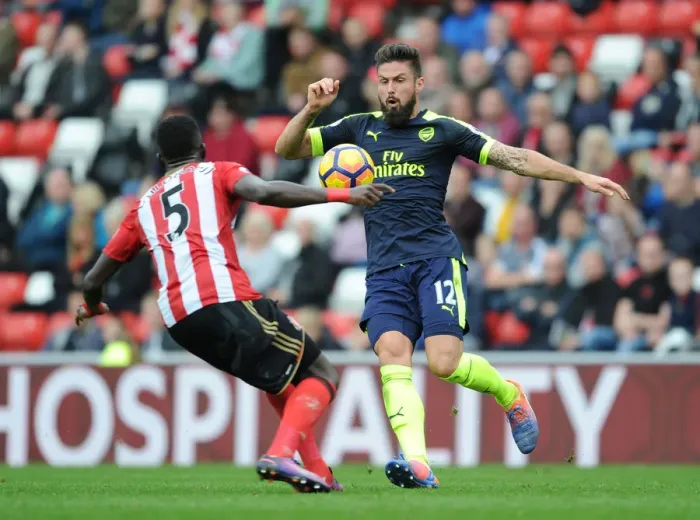 Framed Print : Giroud vs. Djilobodji: Intense Battle at Sunderland's Stadium of Light (Arsenal vs. Sunderland, 2016-17) Framed Print : Giroud vs. Djilobodji: Intense Battle at Sunderland's Stadium of Light (Arsenal vs. Sunderland, 2016-17)