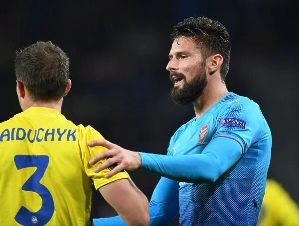 Giroud vs Gaiduchik: A Battle in the Europa League between Arsenal's Star Forward and FC BATE Borisov's Defender