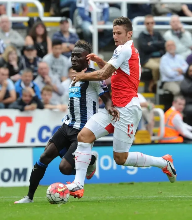 Framed Print : Giroud vs Haidara: A Football Battle at Newcastle United (2015-16)