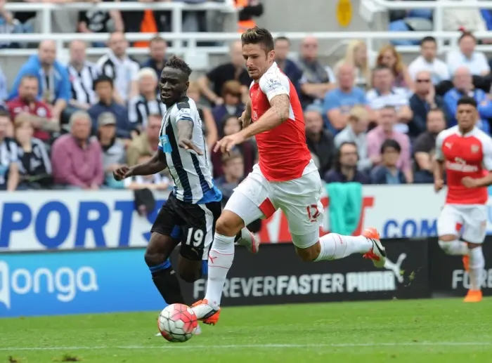 Framed Print : Giroud vs Haidara: A Premier League Showdown at Newcastle United, 2015-16 Framed Print : Giroud vs Haidara: A Premier League Showdown at Newcastle United, 2015-16