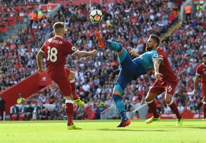 Framed Print : Giroud vs Moreno: Intense Battle at Anfield - Liverpool vs Arsenal, Premier League 2017-18 Framed Print : Giroud vs Moreno: Intense Battle at Anfield - Liverpool vs Arsenal, Premier League 2017-18