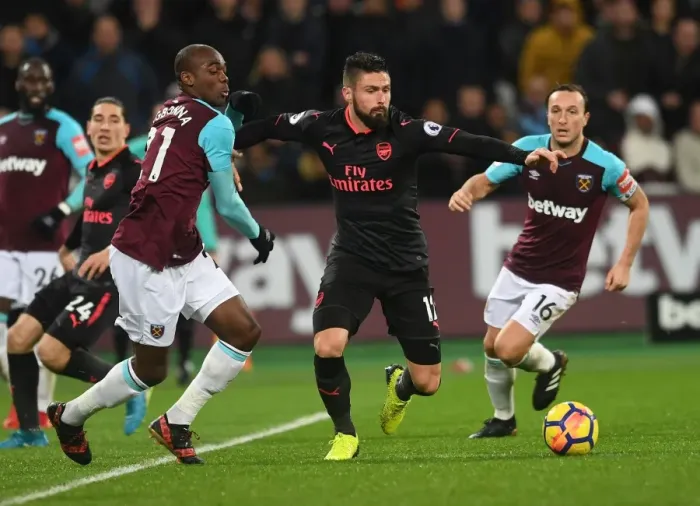 Framed Print : Giroud vs Ogbonna: Intense Battle at London Stadium - West Ham United vs Arsenal, Premier League 2017-18 Framed Print : Giroud vs Ogbonna: Intense Battle at London Stadium - West Ham United vs Arsenal, Premier League 2017-18