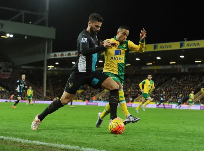 Framed Print : Giroud vs Olsson: A Premier League Showdown at Carrow Road, Norwich City vs Arsenal (2015-16) Framed Print : Giroud vs Olsson: A Premier League Showdown at Carrow Road, Norwich City vs Arsenal (2015-16)