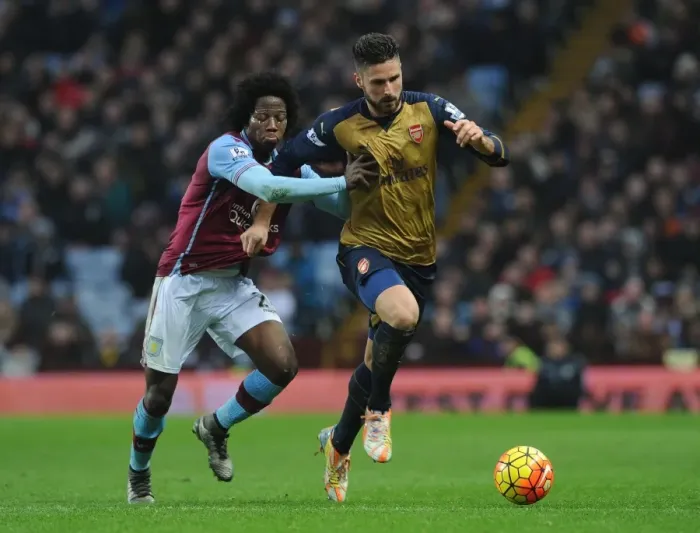 Framed Print : Giroud vs Sanchez: A Premier League Battle at Aston Villa (December 2015)