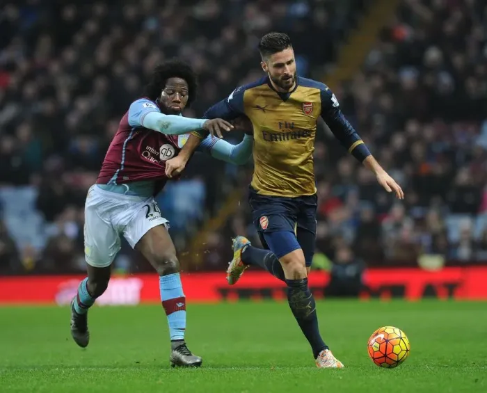 Framed Print : Giroud vs Sanchez: A Premier League Showdown at Aston Villa (December 2015)