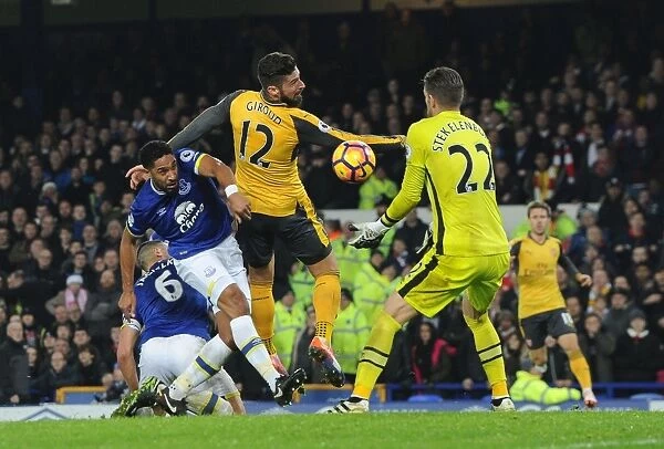 Giroud vs Williams: Intense Clash at Goodison Park - Everton vs Arsenal, Premier League 2016-17