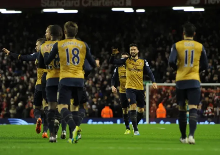 Framed Print : Giroud's Brace: Arsenal's Thrilling Comeback against Liverpool, Premier League 2015-16 Framed Print : Giroud's Brace: Arsenal's Thrilling Comeback against Liverpool, Premier League 2015-16