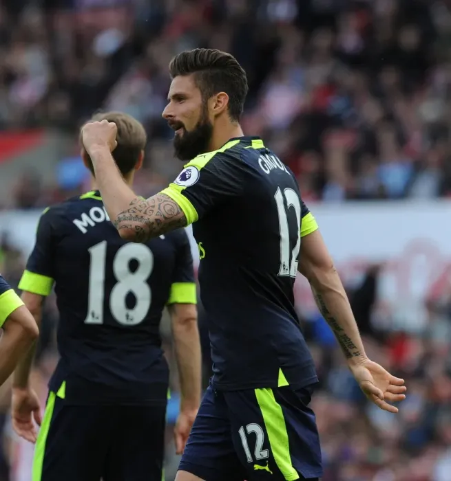 Framed Print : Giroud's Game-Winning Goal: Arsenal's Triumph at Stoke City (2016-17)