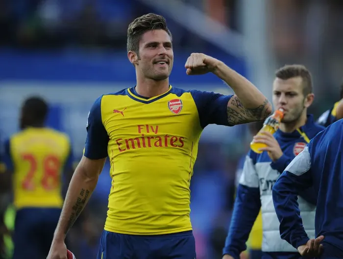 Framed Print : Giroud's Goal: Everton vs. Arsenal, Premier League 2014 / 15 Framed Print : Giroud's Goal: Everton vs. Arsenal, Premier League 2014 / 15
