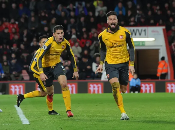 Framed Print : Giroud's Hat-Trick: Arsenal's Triumph Over AFC Bournemouth in the 2016-17 Premier League Framed Print : Giroud's Hat-Trick: Arsenal's Triumph Over AFC Bournemouth in the 2016-17 Premier League