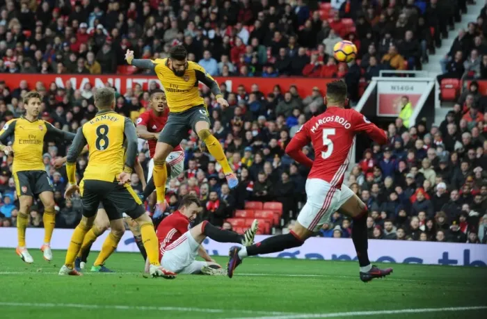 Framed Print : Giroud's Header: Arsenal's Victory Over Manchester United (2016-17)