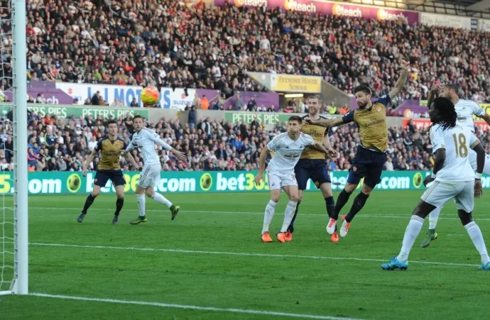 Framed Print : Giroud's Header: Arsenal's Win Against Swansea City (2015-16) Framed Print : Giroud's Header: Arsenal's Win Against Swansea City (2015-16)
