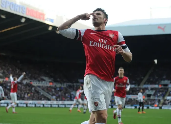 Framed Print : Giroud's Thrilling Goal: Arsenal's Triumph over Newcastle United (2013-14) Framed Print : Giroud's Thrilling Goal: Arsenal's Triumph over Newcastle United (2013-14)