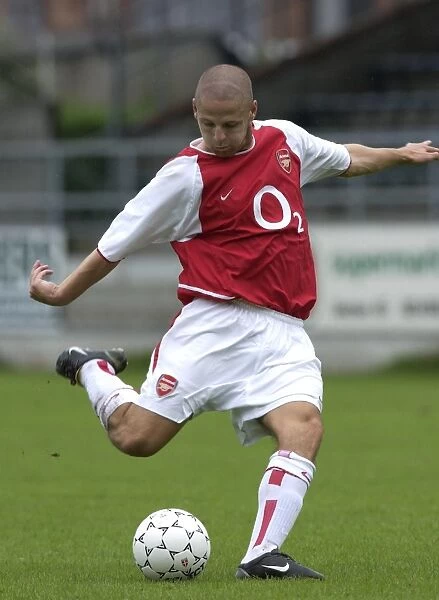 Graham Barrett in Action for Arsenal Against Beveren, Belgium, 2002
