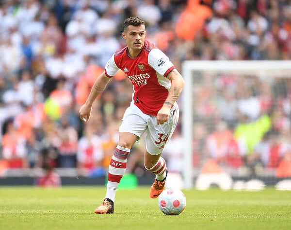 Granit Xhaka: In Action for Arsenal Against Leeds United, Premier League 2021-22