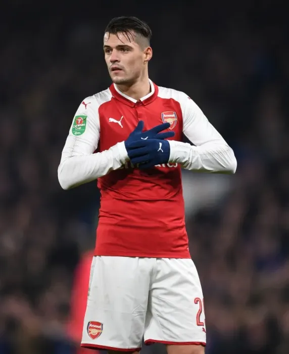 Framed Print : Granit Xhaka in Action: Arsenal vs. Chelsea - Carabao Cup Semi-Final First Leg Framed Print : Granit Xhaka in Action: Arsenal vs. Chelsea - Carabao Cup Semi-Final First Leg