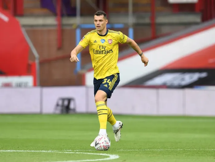 Framed Print : Granit Xhaka in Action: Arsenal vs. Sheffield United - FA Cup Quarterfinals Framed Print : Granit Xhaka in Action: Arsenal vs. Sheffield United - FA Cup Quarterfinals