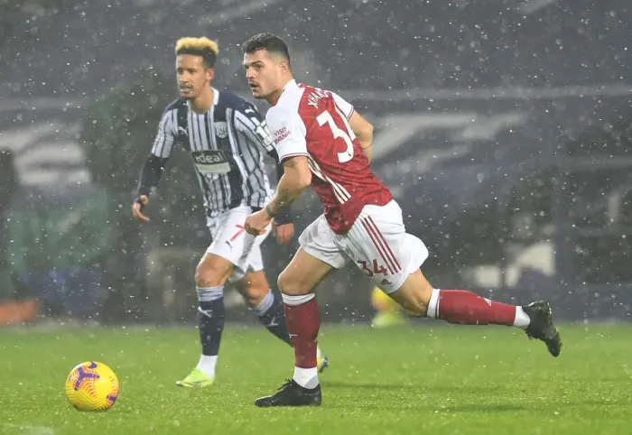 Framed Print : Granit Xhaka in Action: Arsenal vs. West Bromwich Albion, Premier League 2020-21 Framed Print : Granit Xhaka in Action: Arsenal vs. West Bromwich Albion, Premier League 2020-21