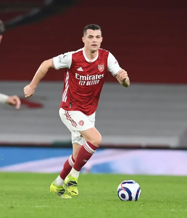 Framed Print : Granit Xhaka in Action: Arsenal vs. Manchester City - Premier League 2021 (Behind Closed Doors) Framed Print : Granit Xhaka in Action: Arsenal vs. Manchester City - Premier League 2021 (Behind Closed Doors)
